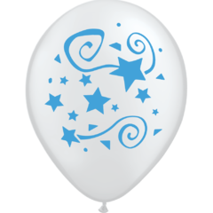 GLOBO FELIZ CUMPLEAÑOS CRISTAL CELESTE X 25 UNIDADES