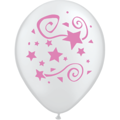 GLOBO FELIZ CUMPLEAÑOS CRISTAL ROSA X 50 UNIDADES - comprar online