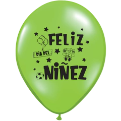 GLOBO FELIZ DIA DE LA NIÑEZ X 25 UNIDADES