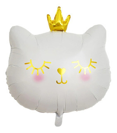 GLOBO METALIZADO 20" GATITO CARA BLANCO