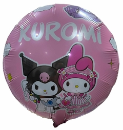 GLOBO METALIZADO 18" KUROMI REDONDO ROSA - comprar online