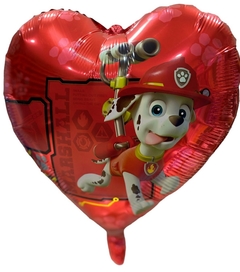 GLOBO METALIZADO 18" PAW PATROL MARSHALL CORAZON