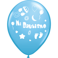 GLOBO MI BAUTISMO CELESTE X 25 UNIDADES