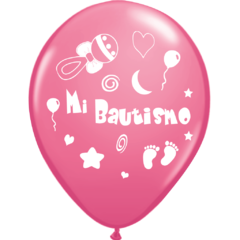 GLOBO MI BAUTISMO ROSA X 25 UNIDADES