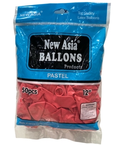 GLOBO NEW ASIA BALLOONS 12" CORAL PASTEL X 50 UN - comprar online