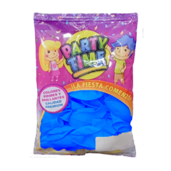 PARTY TIME PERLADO 12" X 25 UN. AZUL FRANCIA - buy online