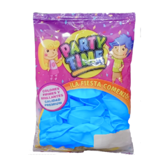 PARTY TIME PERLADO 12" X 25 UN. CELESTE - comprar online