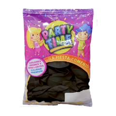 PARTY TIME PERLADO 12" X 25 UN. NEGRO - comprar online