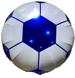 GLOBO METALIZADO 18" PELOTA AZUL / BLANCO