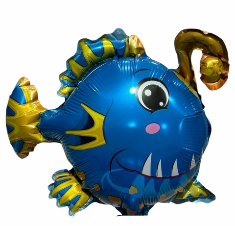 GLOBO METALIZADO 14" PEZ AZUL
