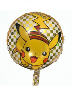 GLOBO METALIZADO 18" PIKACHU A CUADROS AMARILLO