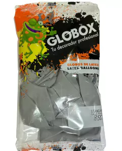 GLOBOX PIÑATA STANDARD 20" X 10 UN. GRIS PERLA - comprar online
