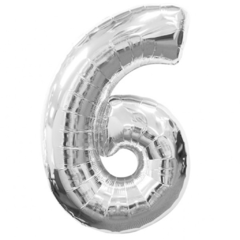 GLOBO METALIZADO 14 PLATEADO # 6