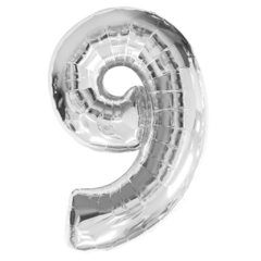 GLOBO METALIZADO 14 PLATEADO # 9
