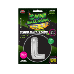 OVNI METALIZADO 34 LETRA L PLATEADO