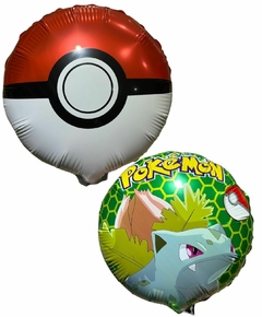 GLOBO METALIZADO 14" POKEBOLA / BULBASAUR