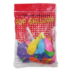 POP BALLOON STANDARD 12" X 50 UN. MULTICOLOR