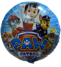 GLOBO METALIZADO 18" PAW PATROL REDONDO AZUL HUESITOS