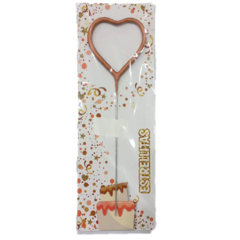 VELAS "SPARKLE CORAZON" ROSE GOLD X 1 UNIDAD