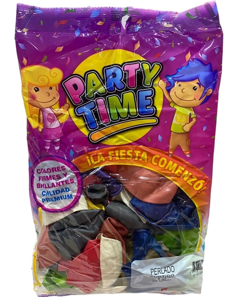 PARTY TIME PERLADO 12" X 25 UN. SURTIDO