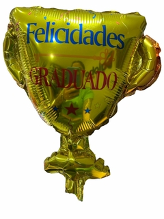 GLOBO METALIZADO 14" FELICIDADES GRADUADO TROFEO