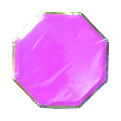 PLATOS DESCARTABLES OCTOGONAL X 10 UN. FUCSIA