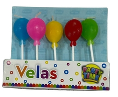 PARTY TIME VELAS GLOBITOS MULTICOLOR X 5 UNIDADES