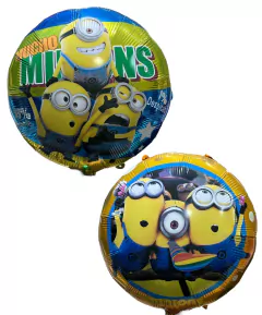 GLOBO METALIZADO 18" MINNIONS DOBLE BORDE AMARILLO