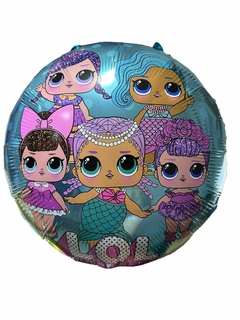 GLOBO METALIZADO 18" MUÑECAS LOL CELESTE