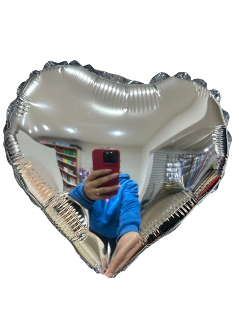 GLOBO METALIZADO 18 CORAZON PLATEADO - comprar online