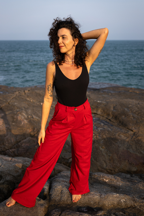 Pantalona manacá vermelha