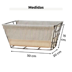 Canasto de Metal con Funda Gris "Granada" - comprar online