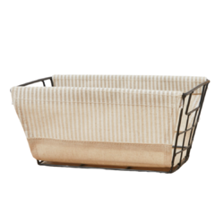 Canasto de Metal con Funda Beige "Granada"