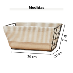 Canasto de Metal con Funda Beige "Granada" - comprar online