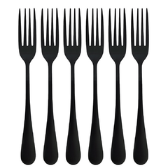 Set x 6 Tenedores De Mesa Lisboa Negro Mate 20 Cm - comprar online