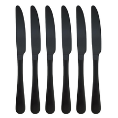 Set x 6 Cuchillos De Mesa Lisboa Negro Mate 22 Cm - comprar online