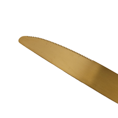 Set x 6 Cuchillos De Mesa Lisboa Dorado Mate 22 Cm - Vienna Hogar