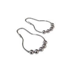 Ganchos Cortina Bañera Bolitas Nickel x 12 Un