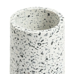 Vaso Porta Cepillo Terrazo Blanco Gris 10x7 Cm - comprar online