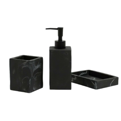 Dispenser Jabón Líquido Mármol Aspero Negro 19 Cm en internet