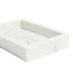 Jabonera Mármol Áspero Blanco 14 Cm - comprar online