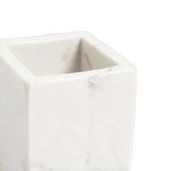 Vaso Porta Cepillo Marmol Aspero Blanco 10Cm - comprar online
