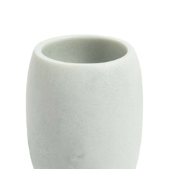 Vaso Porta Cepillo Ceramica Simil Marmol Blanco - comprar online