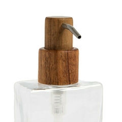 Dispenser Jabón Líquido Alto Vidrio Madera - comprar online