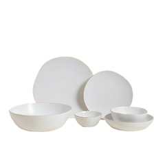 Plato Postre Monastir Blanco Borde Natural 20 Cm - tienda online