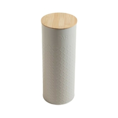 Lata Redonda Tapa Bambú Gris Pasta 11,5x29,5 Cm en internet