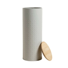 Lata Redonda Tapa Bambú Gris Pasta 11,5x29,5 Cm - Vienna Hogar