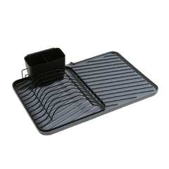 Secaplatos De Acero Negro Con Bandeja De Plastico Gris