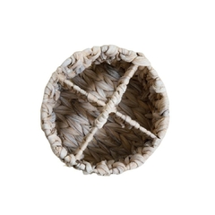 Organizador Con Manija Redondo Fibra Natural Bangkok Blanco 28 Cm - comprar online