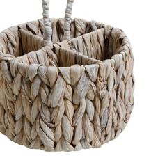 Organizador Con Manija Redondo Fibra Natural Bangkok Blanco 28 Cm en internet
